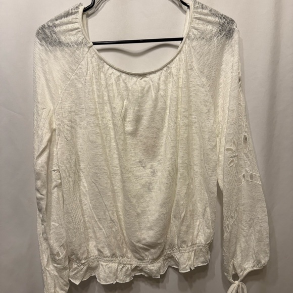Free People White Embroidered Long Sleeve Top - Picture 3 of 3
